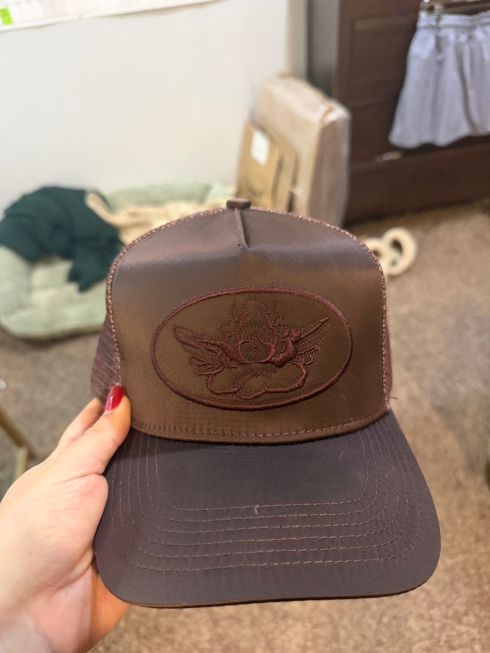 Boys lie Trucker Hat in Dark Brown
